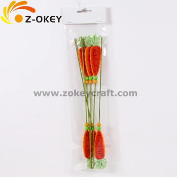 Carrot felt crafts with a stick for home decoration