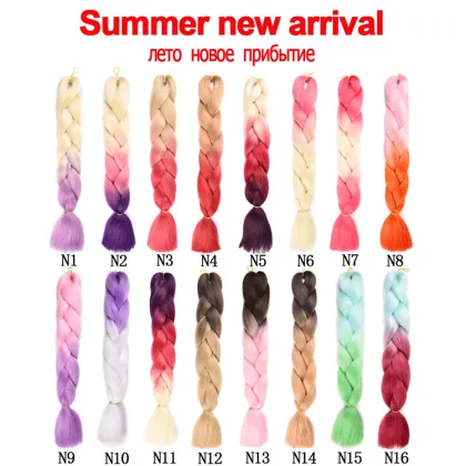beauty supply yaki perm braiding hair Ombre pink silver black Coloured african  braiding hair cheap Crochetr hair