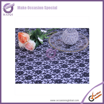#16241 black round plastic lace tablecloths