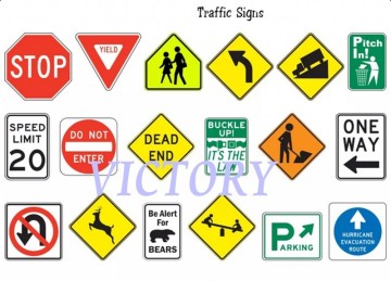 Various Shapes Aluminum Board Road Safety Traffic Sign