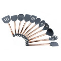Set di utensili da cucina utensile in silicone da cucina in oro