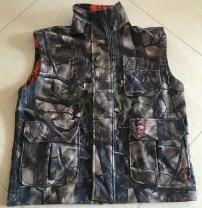 Reversible Insulated Hunting Vest: Camo Orange Blaze Realtree