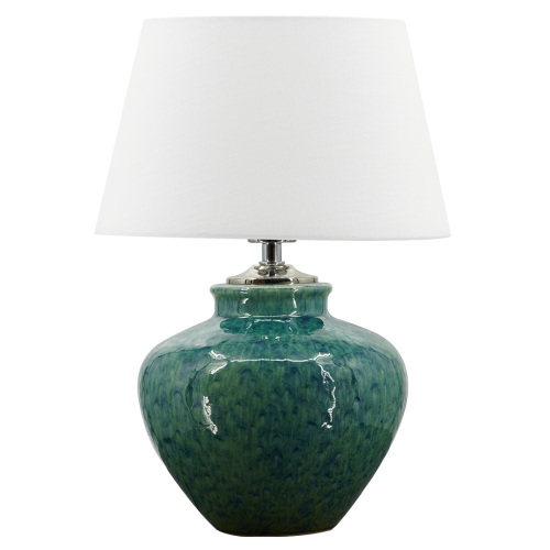 Lâmpada de cerâmica verde envelhecida artesanal com design exclusivo