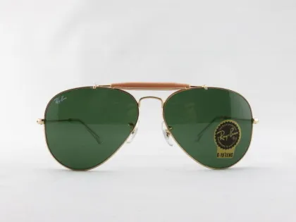 Oem Ray Ban Small Aviator Rb3407 Green Sunglasses 58# Gold Mirror Lens
