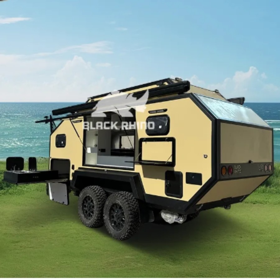 New design rv offroad caravan trailer with vehicle
