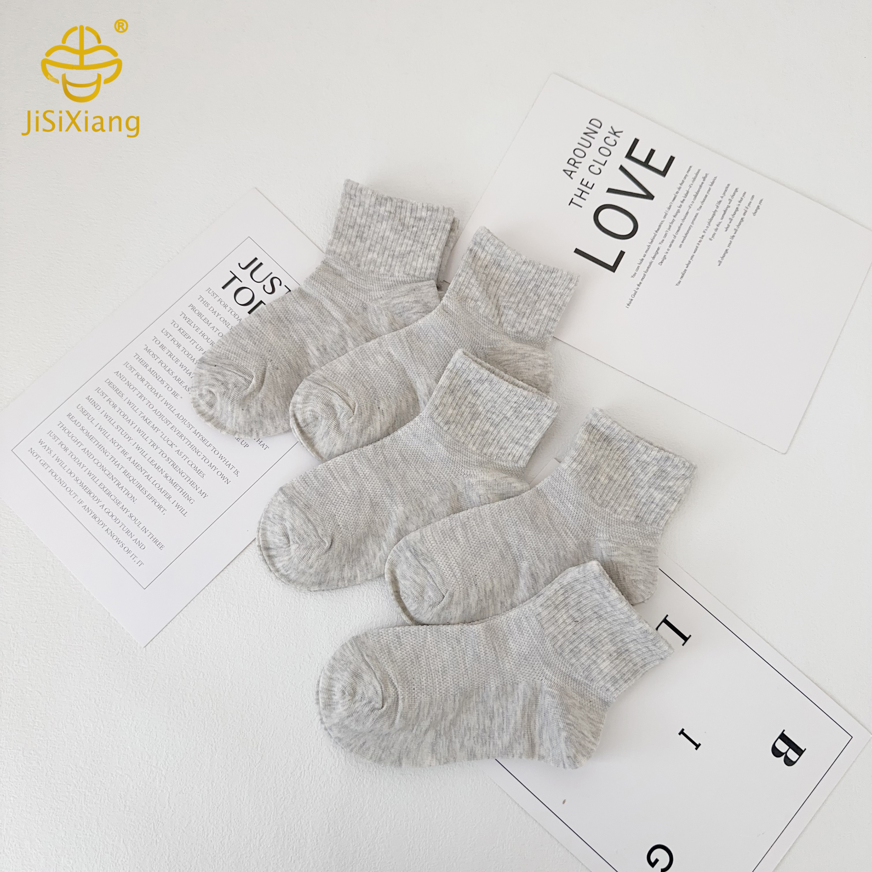 Summer new mesh breathable solid color socks white