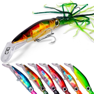 البلاستيك الصلب 23 سم 40g ABS إغراء الصيد Minnow مع تنورة الحبار لمياه البحر