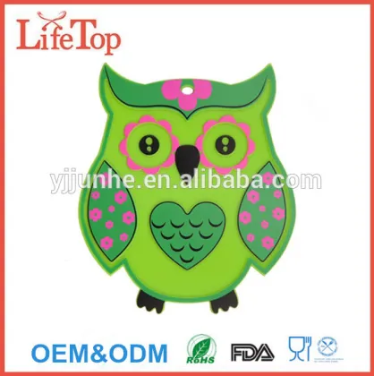 Premium Colorful Owl Shape Silicone Cup Mat,Coffee Mat