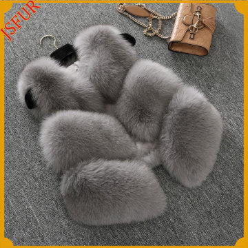 New design top quality hot sale lady real fox fur waistcoat
