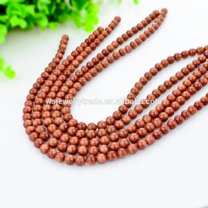 Natural Healing Red Brown Gold Golden Sandstone Gemstone Round Loose Beads