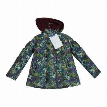 2013 Latest Design Girls' Winter Padded Jacket with 100% Polyester Insulation