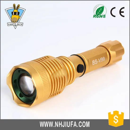 JF Zoomable LED Flashlight Adjustable Focus Zoom flash Light Lamp Torch AAA or 18650 wholesale