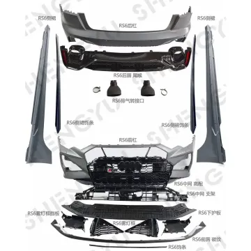 Auto Accessories for Audi A6 C8 2019-2021: Upgrade to RS6 Bumpers, Grille, Side Skirts, and Rear Diffuser