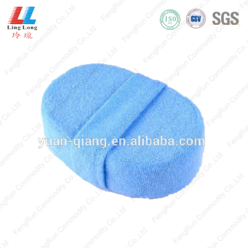 Soft fuzzy oval bath sponge