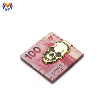 Metal craft custom skull logo money clip