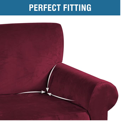 H.VERSAILTEX Stretch Velvet Armchair Cover