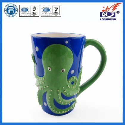 Ceramic Ocean Series Octopus Ceramic 3D Coffee Mugs,Ceramic Octopus Mugs