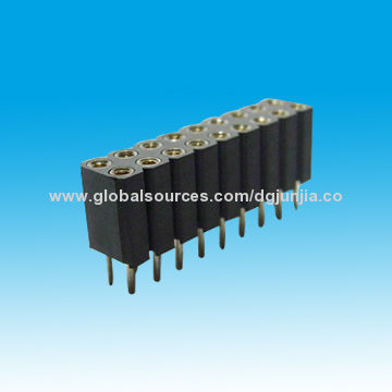 2.54mm/0.1-inch Screw Machined Pin Socket Connector, 8.5mm Height, Straight Type, RoHS/UL94V-0 Rated