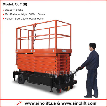 Sinolift SJY(II) Mobile Scissor Lift Platform with Traction Device