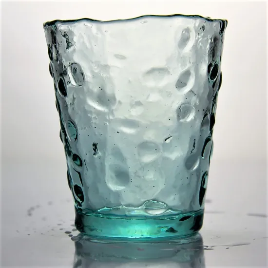 Recycled Shot Glass With Pinch And Irregular Mouth