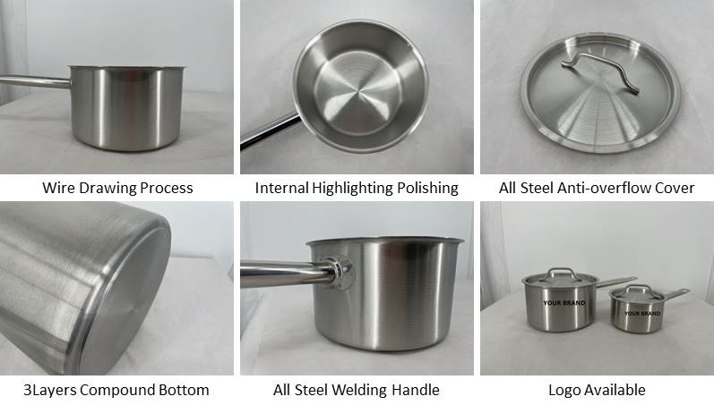 304 stainless steel sauce pot for household use