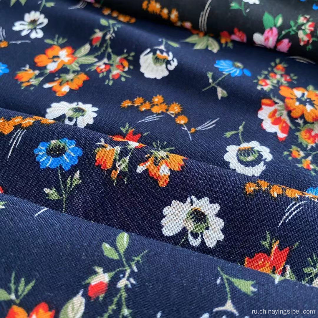 Оригинальный 105GSM Элегантный цветочный принт 100%Rayon Fabric для платья
