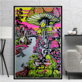 Trippy Visual Mushroom Mind Education Posters and Print Psychedelic Magic Black light Wall Art Canvas Painting Home Decor