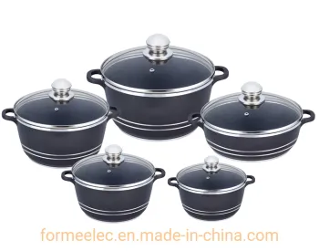 Granite Casserole Set Aluminum Ceramic Coating Stewpot 10PCS Cookware Set