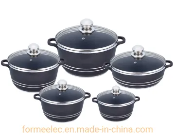 Granite Casserole Set Aluminum Ceramic Coating Stewpot 10PCS Cookware Set