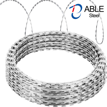 Galvanized razor wire for protection