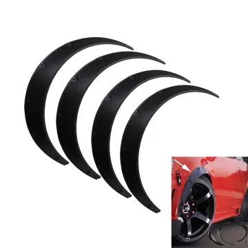 Universal Black 4-Piece Car Fender Flares and Wheel Eyebrow Protector Mudguard Stickers