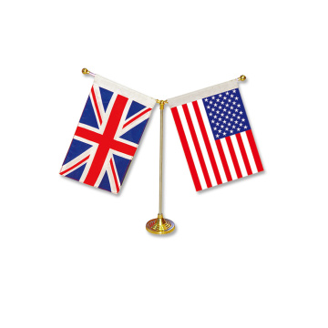 customized table flag stands with metal pole