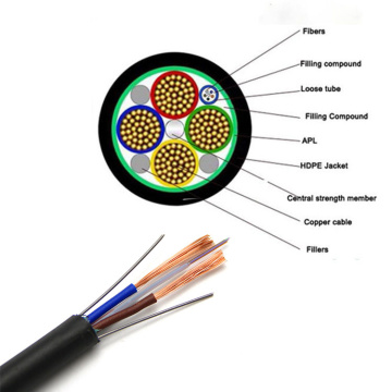 12cores GDXTW GDTS Composite Hybrid Fiber Optic Cable