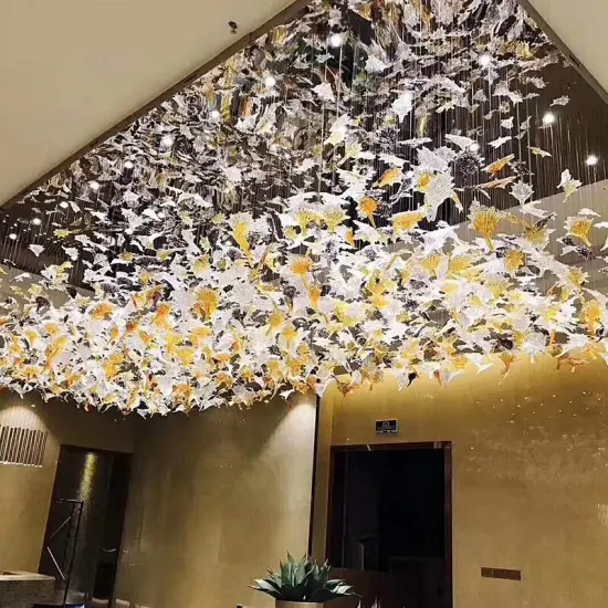 Modern Blown Glass Chandelier for High Ceiling Hotels