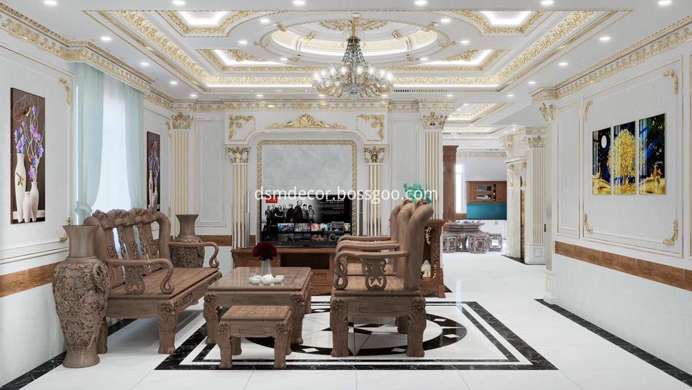 Decoration of PU mouldings