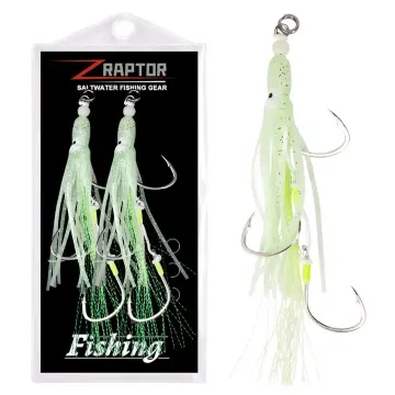High Quality Squid Fishing Gear: Luminous Skirts and Triple Assist Hooks