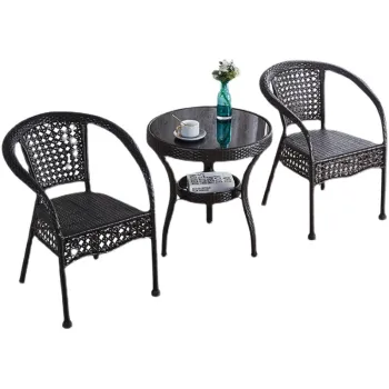 Wicker Garden Furniture Cube Set: Rattan Dining Table and Chairs for Outdoor Patio