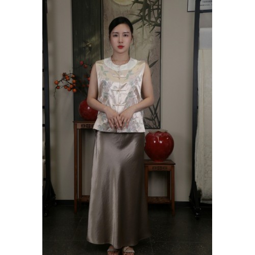 Falda de dobladillo de champán sirena