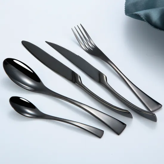 Hot Selling Fashion Stainless Steel Black Cutlery Set