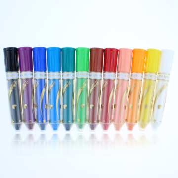 Safe 12-Color Water-Soluble Crayon Multi-Color Oil Pastel Set for Kids Art Painting