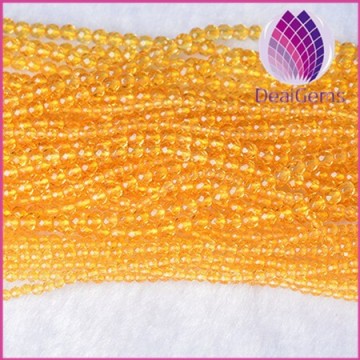 High quality facetedd 2mm yellow citrine round beads gemstone beads for jewelry