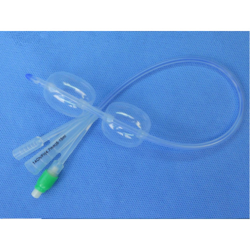 100% ซิลิโคนทำบอลลูนคู่ Foley Catheter