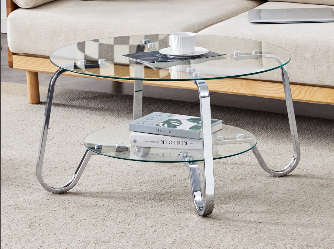 Tempered glass top coffee table