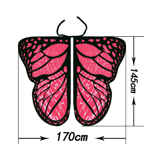 Butterfly Wings Shawl Fairy Soft Fabric for Women Ladies Party Nymph Costume Accessory