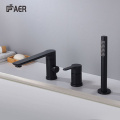 Double Handle Bathtub Tap Matte Black Double Handle 3 Holes Shower Bathtub Manufactory