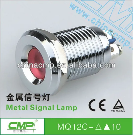 CMP copper plated chromium waterproof 12mm 24V led indicator light(TUV CE)