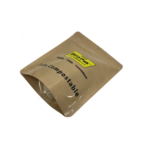 compostable Square Bottom Plastic Bag For Coffee Packaging With Valve