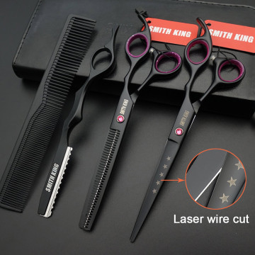 7 inch Professional Hairdressing scissors, 7" laser wire Cutting scissors+Thinning scissors set,Barber Shears+kits+comb/razor