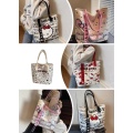 Sac fourre-tout en toile imprimé chat Kitty rose