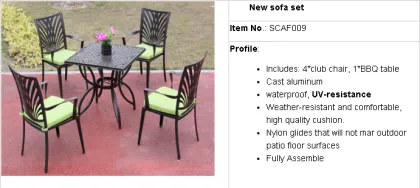Outdoor furniture cast aluminum patio furniture garden furniture home furniture